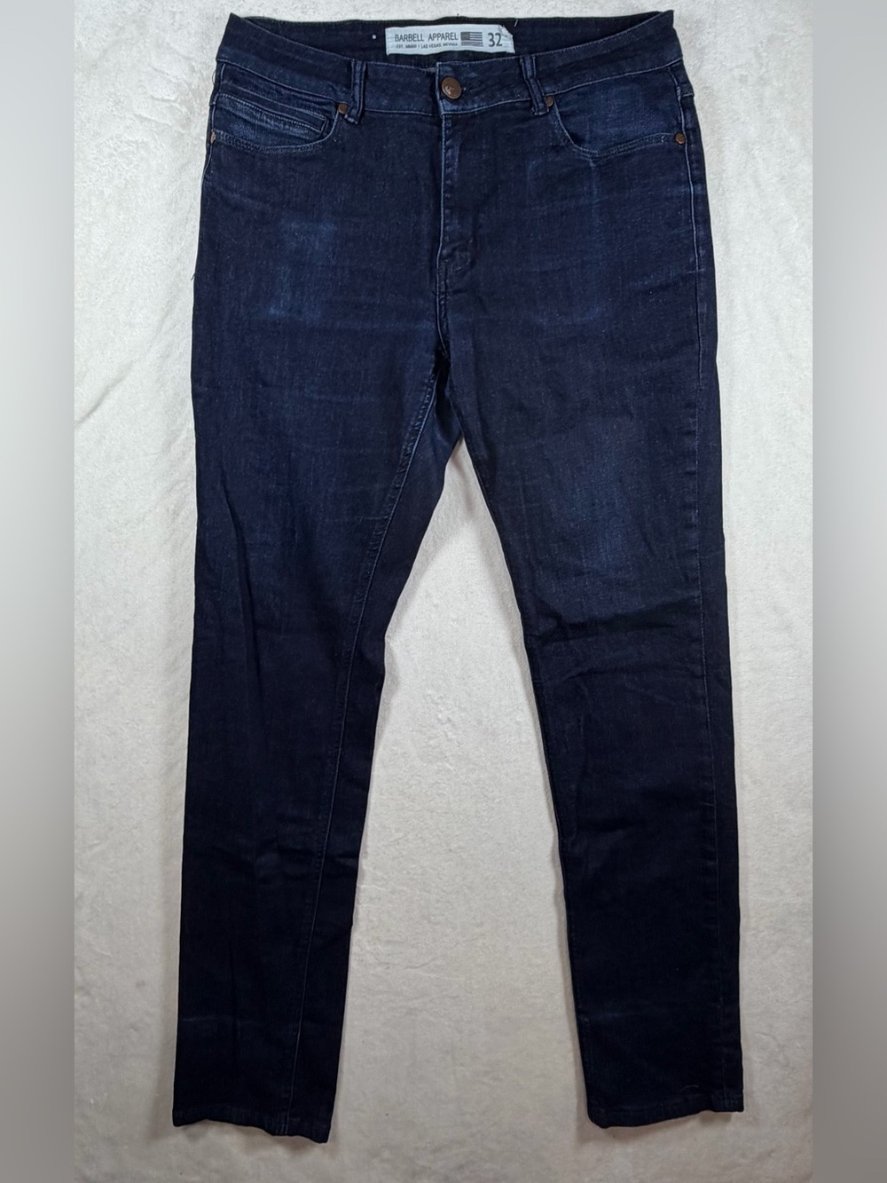 Barbell Apparel 32W 32L Dark Blue Straight Jeans Made in USA
